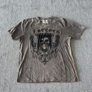 J. Steger Y2K skull t-shirt. XL 90's Goth Grunge